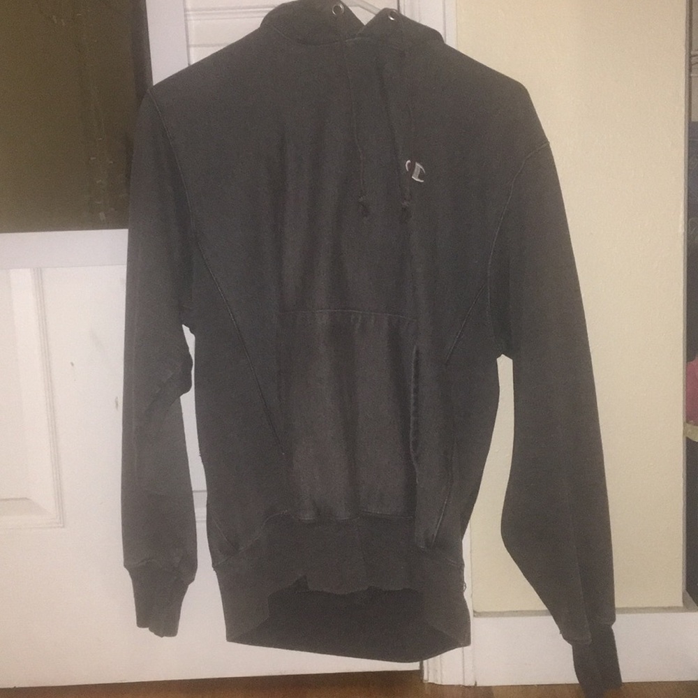 Size medium dark grey champion hoodie